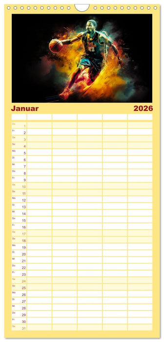 Faszination Basketball (CALVENDO Familienplaner 2026)