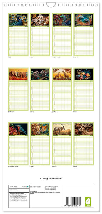 Quilling Inspirationen (CALVENDO Familienplaner 2026)