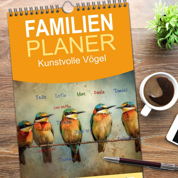 Kunstvolle Vögel (CALVENDO Familienplaner 2026)