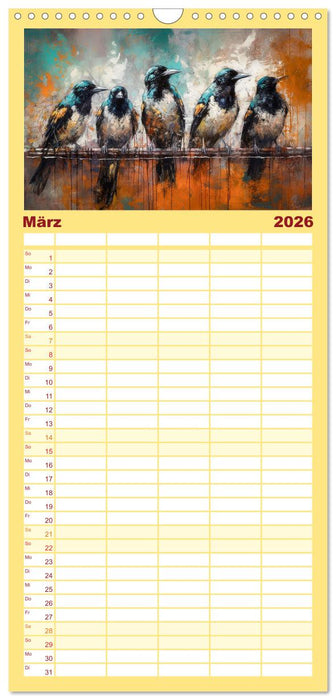 Kunstvolle Vögel (CALVENDO Familienplaner 2026)