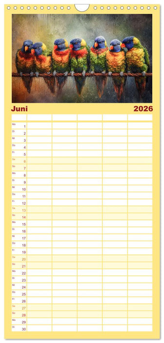 Kunstvolle Vögel (CALVENDO Familienplaner 2026)