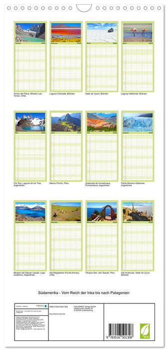 Südamerika - Vom Reich der Inka bis nach Patagonien (CALVENDO Familienplaner 2026)