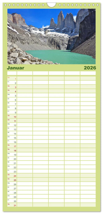 Südamerika - Vom Reich der Inka bis nach Patagonien (CALVENDO Familienplaner 2026)