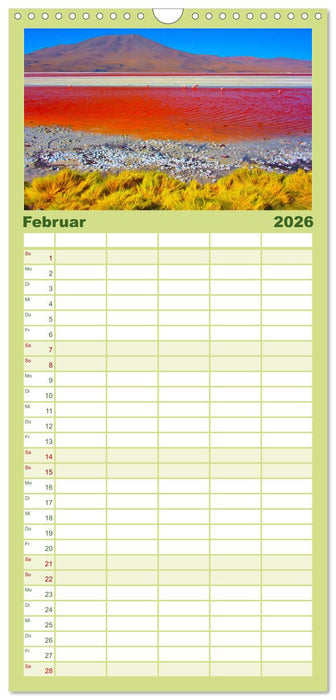 Südamerika - Vom Reich der Inka bis nach Patagonien (CALVENDO Familienplaner 2026)