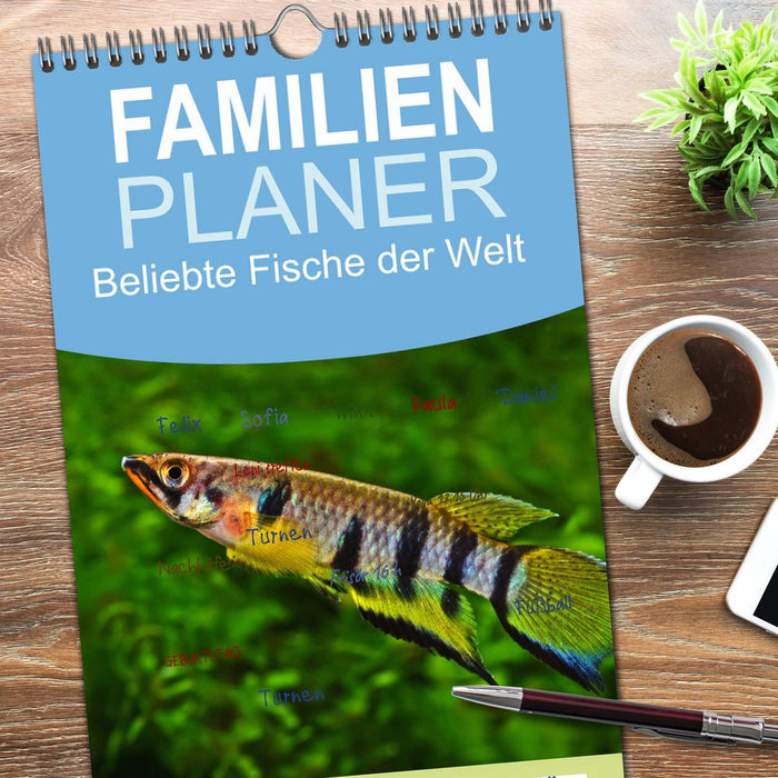 Beliebte Fische der Welt (CALVENDO Familienplaner 2026)