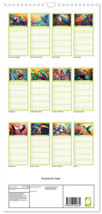 Kunterbunte Vögel (CALVENDO Familienplaner 2026)