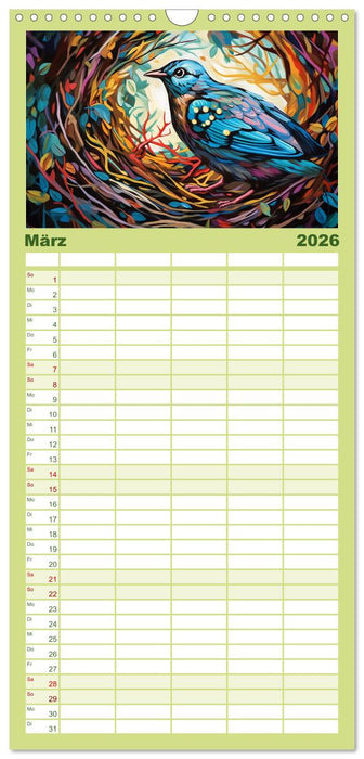 Kunterbunte Vögel (CALVENDO Familienplaner 2026)