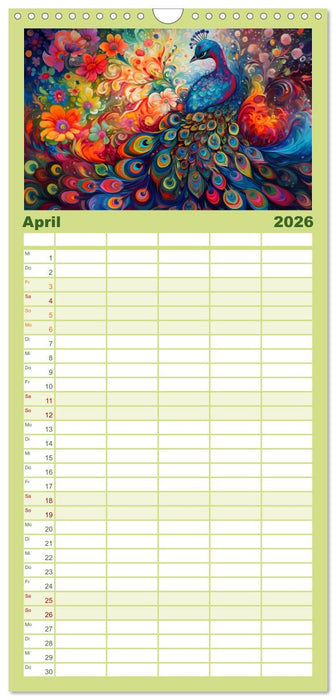 Kunterbunte Vögel (CALVENDO Familienplaner 2026)