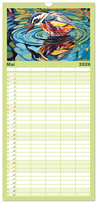 Kunterbunte Vögel (CALVENDO Familienplaner 2026)