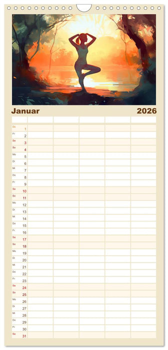 Stille, Stärke und Yoga (CALVENDO Familienplaner 2026)