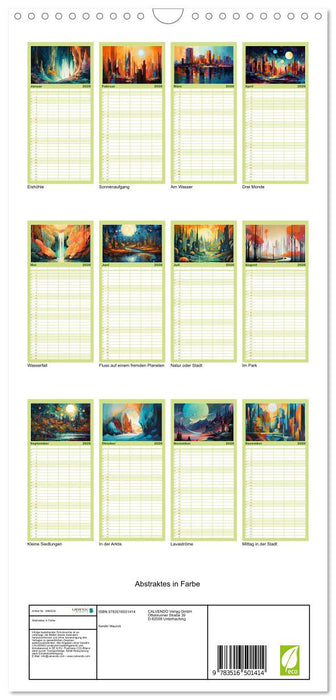 Abstraktes in Farbe (CALVENDO Familienplaner 2026)