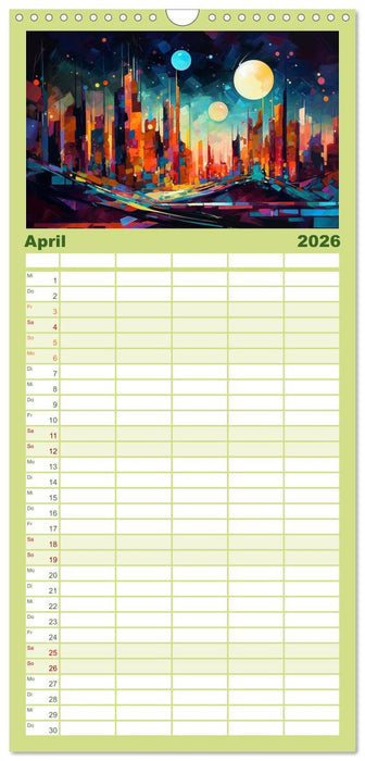 Abstraktes in Farbe (CALVENDO Familienplaner 2026)