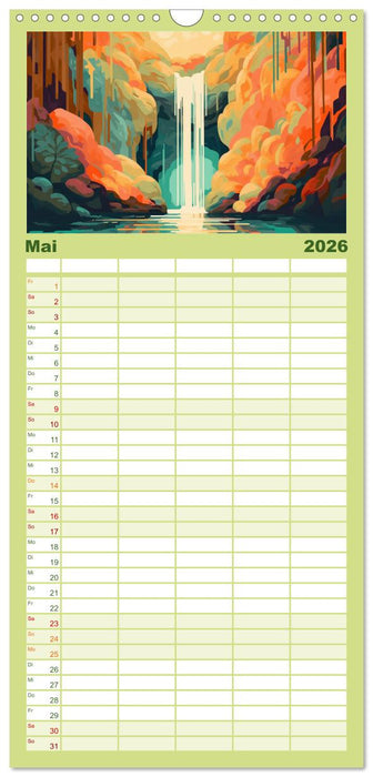 Abstraktes in Farbe (CALVENDO Familienplaner 2026)