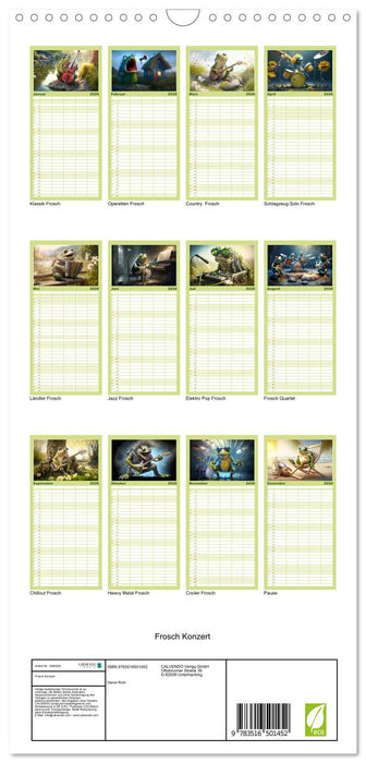 Frosch Konzert (CALVENDO Familienplaner 2026)