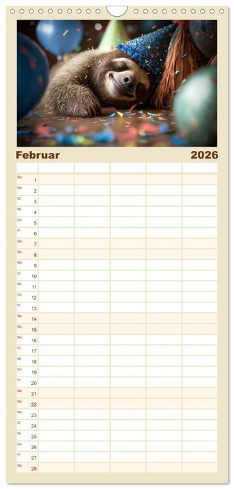Der Kalender für echte Faultiere (CALVENDO Familienplaner 2026)