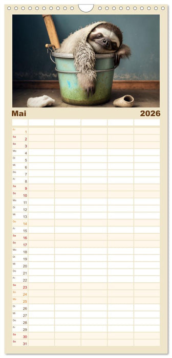 Der Kalender für echte Faultiere (CALVENDO Familienplaner 2026)