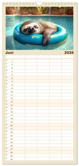 Der Kalender für echte Faultiere (CALVENDO Familienplaner 2026)
