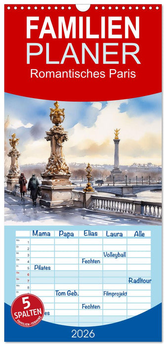 Romantisches Paris (CALVENDO Familienplaner 2026)