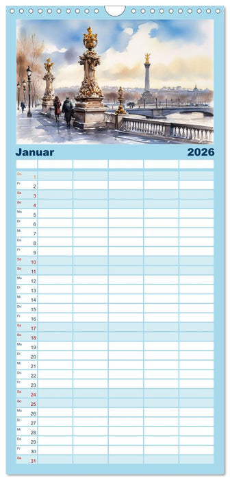 Romantisches Paris (CALVENDO Familienplaner 2026)