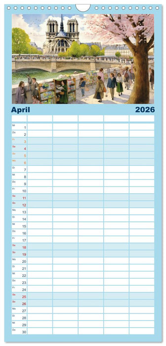 Romantisches Paris (CALVENDO Familienplaner 2026)