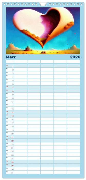 Herzenswelten (CALVENDO Familienplaner 2026)