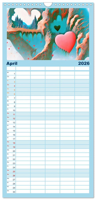 Herzenswelten (CALVENDO Familienplaner 2026)