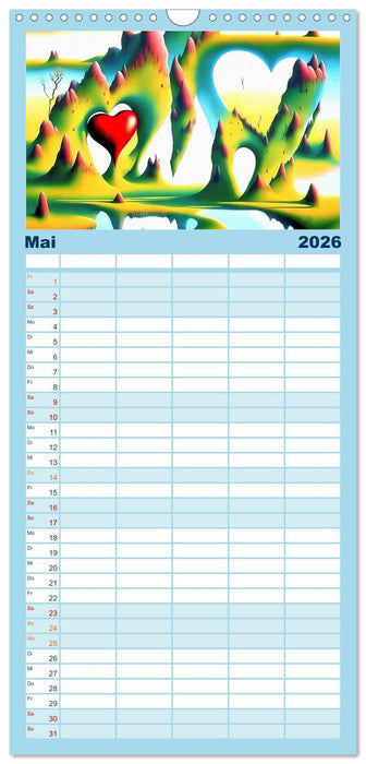 Herzenswelten (CALVENDO Familienplaner 2026)