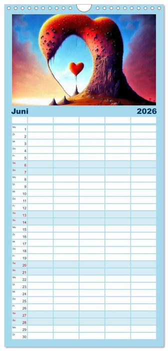 Herzenswelten (CALVENDO Familienplaner 2026)