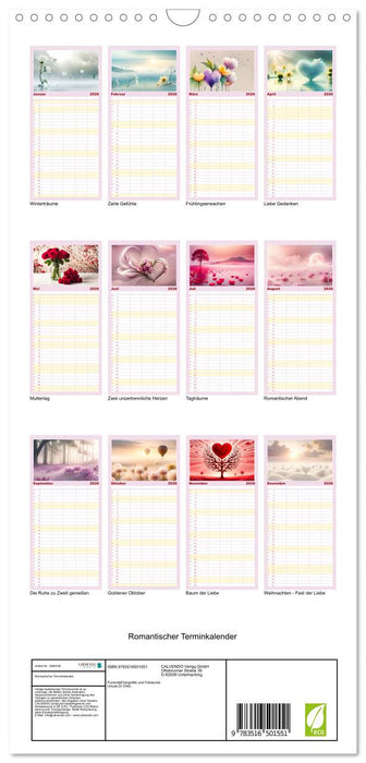 Romantischer Terminkalender (CALVENDO Familienplaner 2026)
