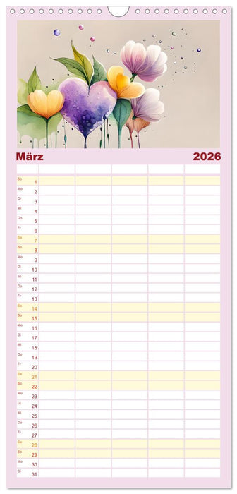 Romantischer Terminkalender (CALVENDO Familienplaner 2026)