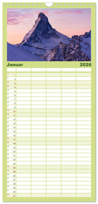 MATTERHORN Impressionen (CALVENDO Familienplaner 2026)