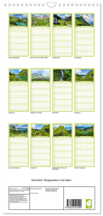Oberstdorf - Bergparadies in den Alpen (CALVENDO Familienplaner 2026)