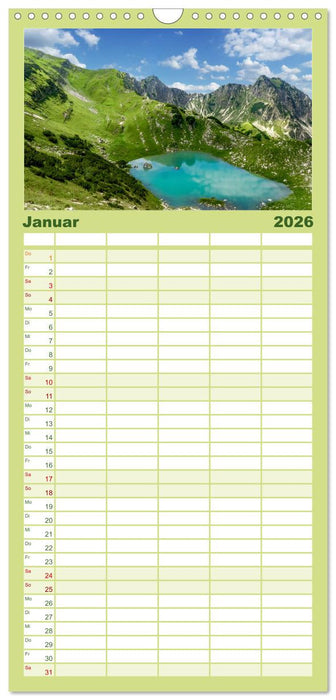 Oberstdorf - Bergparadies in den Alpen (CALVENDO Familienplaner 2026)