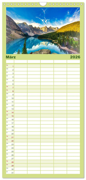 Moraine Lake, Alberta/ Kanada (CALVENDO Familienplaner 2026)
