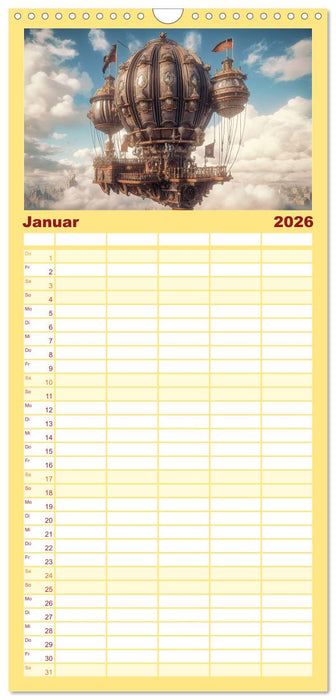 Steampunk Luftfahrt (CALVENDO Familienplaner 2026)