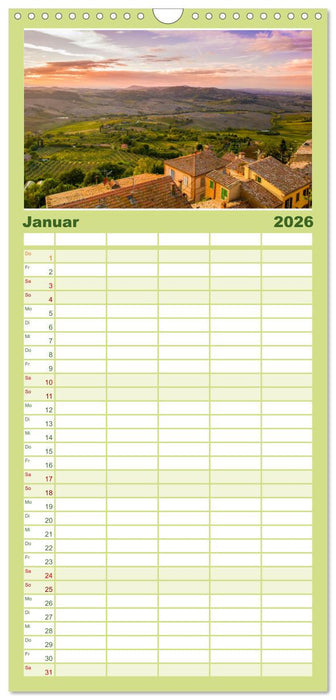 Traumziel Toskana (CALVENDO Familienplaner 2026)