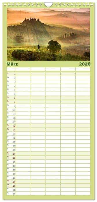 Traumziel Toskana (CALVENDO Familienplaner 2026)