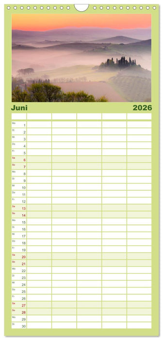 Traumziel Toskana (CALVENDO Familienplaner 2026)