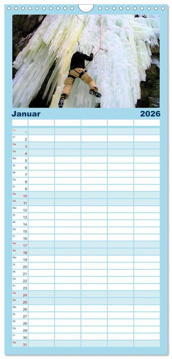 Extremsport Eisklettern (CALVENDO Familienplaner 2026)