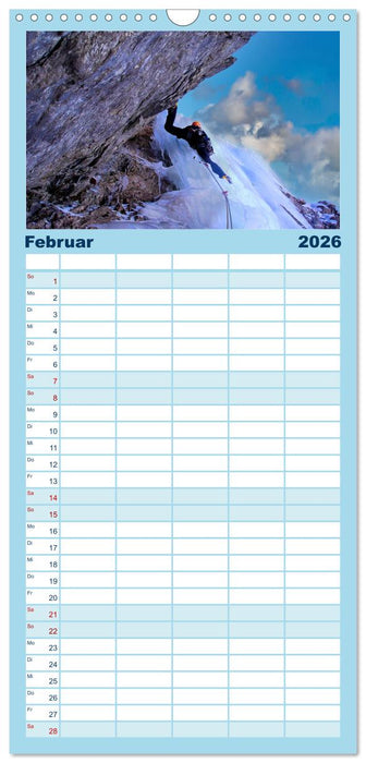Extremsport Eisklettern (CALVENDO Familienplaner 2026)