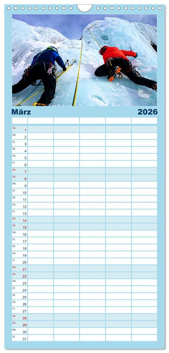 Extremsport Eisklettern (CALVENDO Familienplaner 2026)