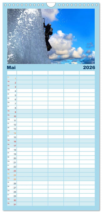 Extremsport Eisklettern (CALVENDO Familienplaner 2026)