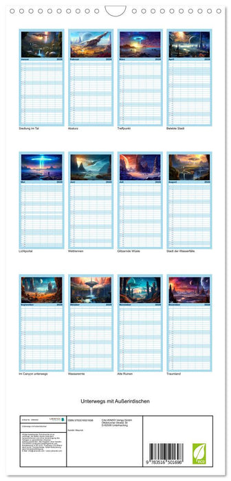 Unterwegs mit Außerirdischen (CALVENDO Familienplaner 2026)