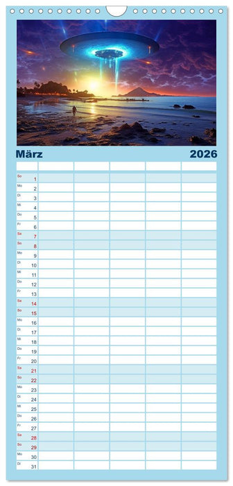 Unterwegs mit Außerirdischen (CALVENDO Familienplaner 2026)