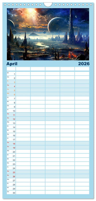 Unterwegs mit Außerirdischen (CALVENDO Familienplaner 2026)