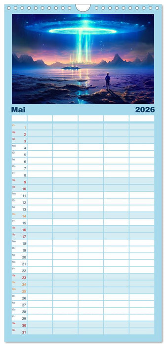 Unterwegs mit Außerirdischen (CALVENDO Familienplaner 2026)