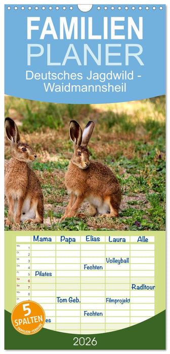 Deutsches Jagdwild - Waidmannsheil (CALVENDO Familienplaner 2026)