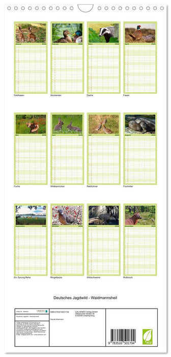 Deutsches Jagdwild - Waidmannsheil (CALVENDO Familienplaner 2026)
