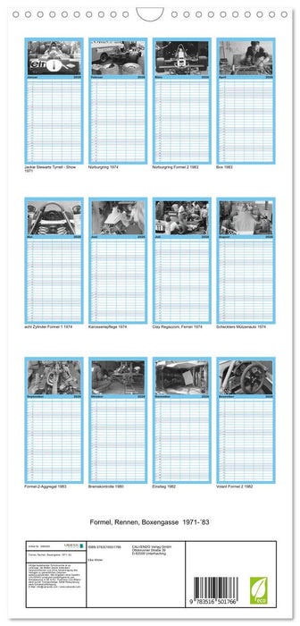 Formel, Rennen, Boxengasse 1971-´83 (CALVENDO Familienplaner 2026)
