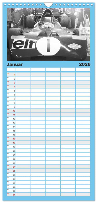 Formel, Rennen, Boxengasse 1971-´83 (CALVENDO Familienplaner 2026)